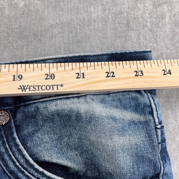 Kaalu Euro for the People Jeans Mens 50/32 Blue Crease Stonewash Straight Leg Hi - Picture 7 of 15